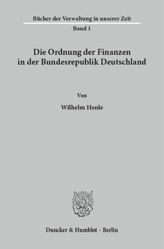 Die Ordnung der Finanzen in der Bundesrepublik Deutschland
