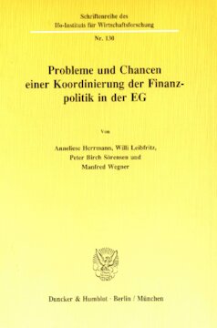 Probleme und Chancen einer Koordinierung der Finanzpolitik in der EG