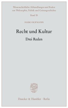 Recht und Kultur: Drei Reden