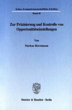Zur Präzisierung und Kontrolle von Opportunitätseinstellungen