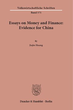 Essays on Money and Finance: Evidence for China