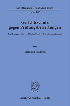 Gerichtsschutz gegen Prüfungsbewertungen: Rechtsweggarantie - rechtliches Gehör - Beurteilungsspielraum