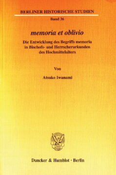 memoria et oblivio: Die Entwicklung des Begriffs memoria in Bischofs- und Herrscherurkunden des Hochmittelalters
