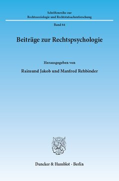 Beiträge zur Rechtspsychologie