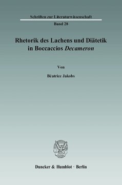 Rhetorik des Lachens und Diätetik in Boccaccios »Decameron«