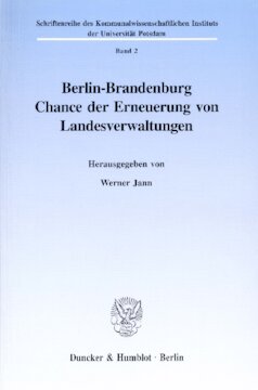 Berlin-Brandenburg: Chance der Erneuerung von Landesverwaltungen