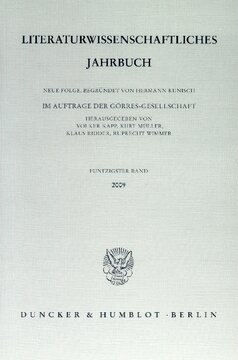 Literaturwissenschaftliches Jahrbuch: 50. Band (2009)