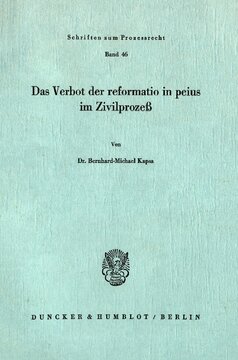 Das Verbot der reformatio in peius im Zivilprozeß