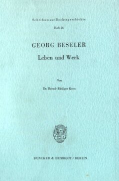 Georg Beseler: Leben und Werk