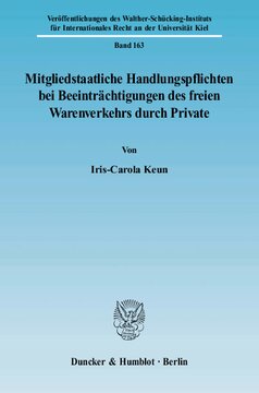 Mitgliedstaatliche Handlungspflichten bei Beeinträchtigungen des freien Warenverkehrs durch Private