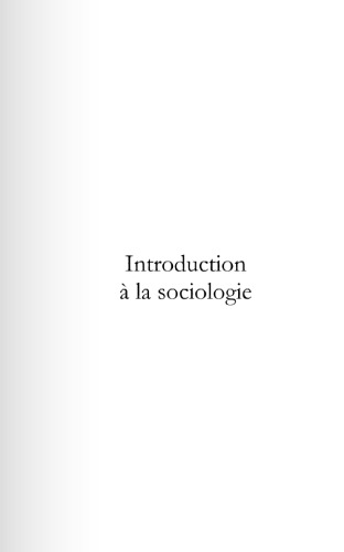 Introduction a la sociologie