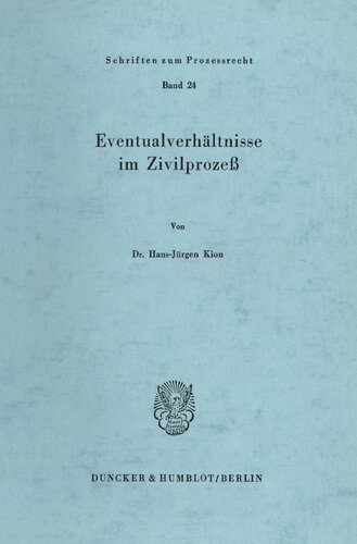 Eventualverhältnisse im Zivilprozeß