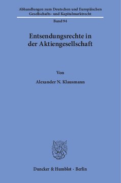 Entsendungsrechte in der Aktiengesellschaft