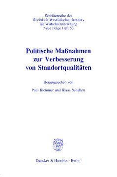 Politische Maßnahmen zur Verbesserung von Standortqualitäten