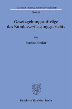 Gesetzgebungsaufträge des Bundesverfassungsgerichts