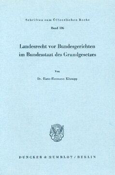 Landesrecht vor Bundesgerichten im Bundesstaat des Grundgesetzes