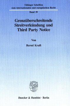 Grenzüberschreitende Streitverkündung und Third Party Notice