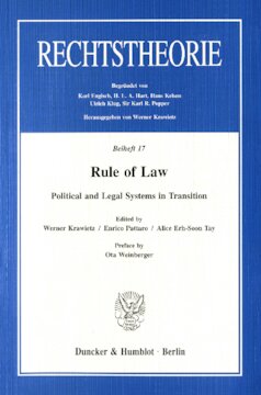 Rule of Law: Political and Legal Systems in Transition. Preface by Ota Weinberger