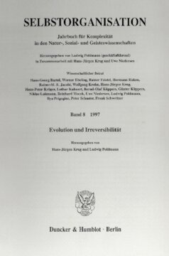Selbstorganisation: Jahrbuch für Komplexität in den Natur-, Sozial- und Geisteswissenschaften. Band 8 (1997). Evolution und Irreversibilität