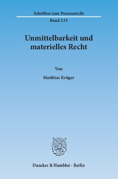 Unmittelbarkeit und materielles Recht