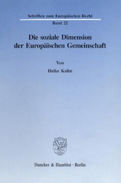 Die soziale Dimension der Europäischen Gemeinschaft