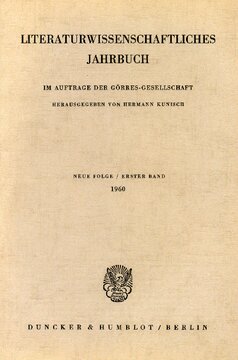 Literaturwissenschaftliches Jahrbuch: 1. Band (1960)