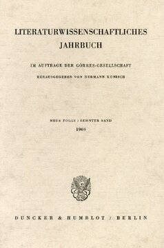 Literaturwissenschaftliches Jahrbuch: 10. Band (1969)