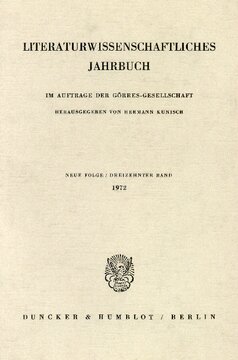 Literaturwissenschaftliches Jahrbuch: 13. Band (1972)