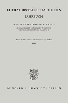 Literaturwissenschaftliches Jahrbuch: 24. Band (1983)