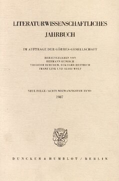 Literaturwissenschaftliches Jahrbuch: 28. Band (1987)
