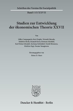 Der Einfluss deutschsprachigen wirtschaftswissenschaftlichen Denkens in Japan: Studien zur Entwicklung der ökonomischen Theorie XXVII