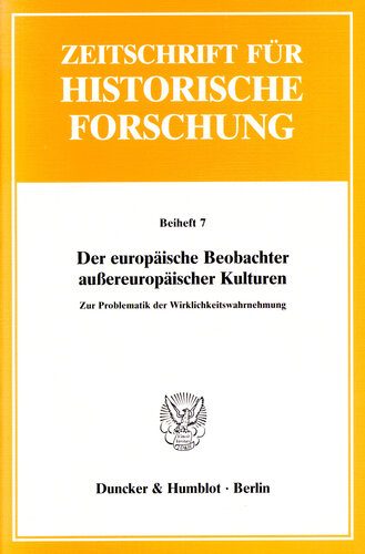 Der europäische Beobachter außereuropäischer Kulturen: Zur Problematik der Wirklichkeitswahrnehmung