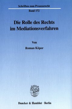 Die Rolle des Rechts im Mediationsverfahren