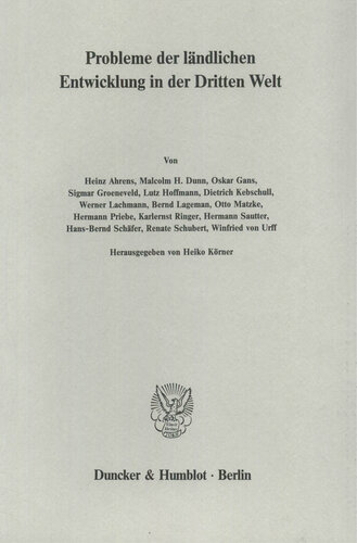 Probleme der ländlichen Entwicklung in der Dritten Welt