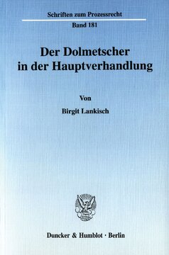 Der Dolmetscher in der Hauptverhandlung