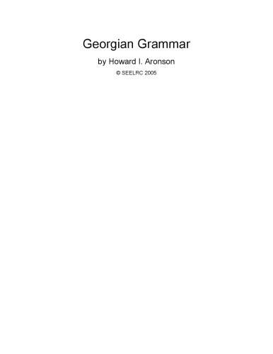 Georgian: A Reading Grammar