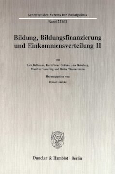 Bildung, Bildungsfinanzierung und Einkommensverteilung II