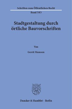 Stadtgestaltung durch örtliche Bauvorschriften