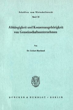 Abhängigkeit und Konzernzugehörigkeit von Gemeinschaftsunternehmen