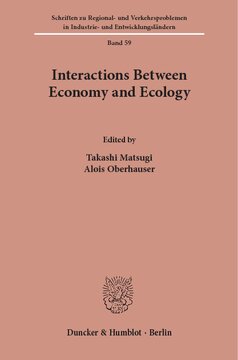 Interactions Between Economy and Ecology