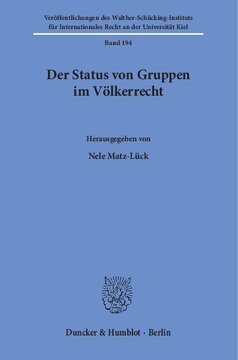 Der Status von Gruppen im Völkerrecht