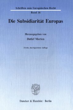 Die Subsidiarität Europas