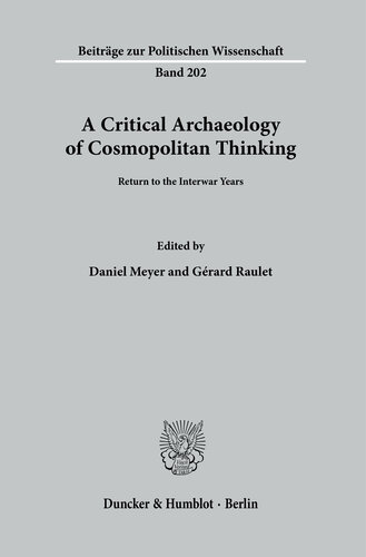 A Critical Archaeology of Cosmopolitan Thinking: Return to the Interwar Years