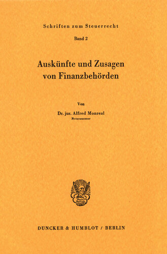 Auskünfte und Zusagen von Finanzbehörden