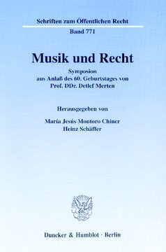 Musik und Recht: Symposion aus Anlaß des 60. Geburtstages von Prof. DDr. Detlef Merten
