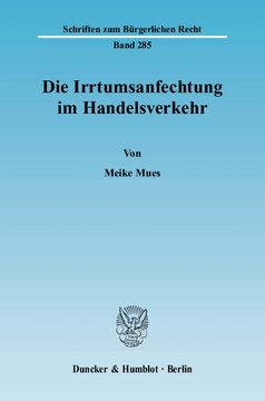 Die Irrtumsanfechtung im Handelsverkehr