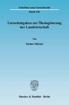 Umweltabgaben zur Ökologisierung der Landwirtschaft