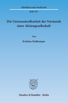 Die Untreuestrafbarkeit des Vorstands einer Aktiengesellschaft