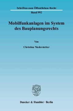 Mobilfunkanlagen im System des Bauplanungsrechts