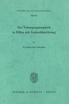 Der Versorgungsausgleich in Fällen mit Auslandsberührung